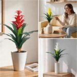 Ivydale Fake Flowers Plants for Outdoors, 2 Pcs 16.93" Bromeliad Artificial Flow... - Image 6