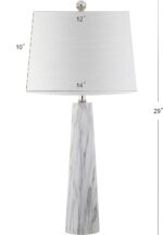 JONATHAN Y 29" White/Black Faux Marble Resin Table Lamp, Modern Glam Bedside Nig... - Image 4