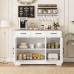 HOSTACK Modern Farmhouse Sideboard Buffet Cabinet, Barn Doors Buffet Storage Cab... - Image 5