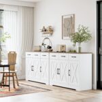 HOSTACK Modern Farmhouse Sideboard Buffet Cabinet, Barn Doors Buffet Storage Cab... - Image 6