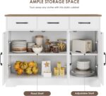 HOSTACK Modern Farmhouse Sideboard Buffet Cabinet, Barn Doors Buffet Storage Cab... - Image 8