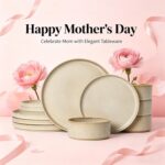 Stoneware Dinnerware Sets, Plates and Bowls Sets for 4, 12-Piece Ribbed Dishes –... - Image 3
