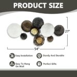 HAVFIFK Metal Wall Art - Abstract 3D Large 54" Brown White Wall Decor for Living... - Image 3