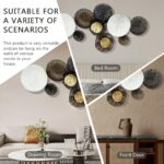 HAVFIFK Metal Wall Art - Abstract 3D Large 54" Brown White Wall Decor for Living... - Image 6