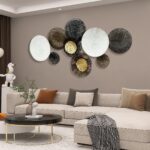 HAVFIFK Metal Wall Art - Abstract 3D Large 54" Brown White Wall Decor for Living... - Image 8