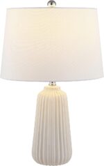 SAFAVIEH Lighting Collection Sawyer Modern Ivory Ceramic 24-inch Bedroom Living ... - Image 3