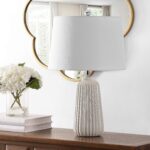 SAFAVIEH Lighting Collection Sawyer Modern Ivory Ceramic 24-inch Bedroom Living ... - Image 5