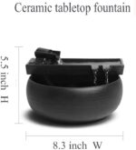 Ceramic Tabletop Fountain for Indoor and Outdoor Table Desk Office Patio (Cerami... - Image 3