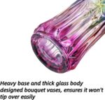 Dicunoy Set of 2 Glass Colorful Flower Vase, 9" Large Colored Crystal Flower Vas... - Image 5