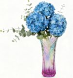 Dicunoy Set of 2 Glass Colorful Flower Vase, 9" Large Colored Crystal Flower Vas... - Image 7
