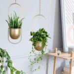 AceList Boho Hanging Planter for Indoor Plants - Set of 2 Gold Metal Wall Plante... - Image 5