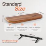 BATODA 17" Acacia Wood Floating Shelves Wall Mounted (Round Edge) – Rustic Farmh... - Image 3