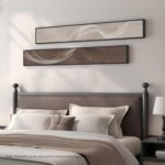 Large Framed Long Narrow Vertical Neutral Abstract Wall Art Set of 2, Beige Brow... - Image 5
