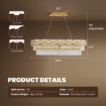 SNZ 35.4" L Modern Crystal Chandelier, Gold Large Chandeliers for Dining Room, K... - Image 5