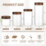 40 oz/1200 ml Clear Glass Storage Canister with Airtight Wooden Screw Lid, Large... - Image 4