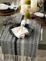 DII Farmhouse Braided Stripe Table Runner Collection, 15x72 (15x77, Fringe Inclu... - Image 6
