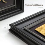 Vintage Framed Wall Art Decor, Set of 2 Black and Gold Textured Floral Rose Scul... - Image 5