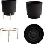 Bloem Hopson Decorative Resin Cachepot with Metal Stand, 14" Indoor and Outdoor ... - Image 5