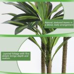 Artificial Dracaena Tree 5FT Fake Plant with White Small Planter Faux Silk Tall ... - Image 6