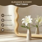 Full Length Mirror, 55"x28" Boho Wavy Wood Floor Mirror, for Bathroom, Bedroom, ... - Image 6