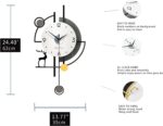 FLEBLE Large Wall Clocks for Living Room Decor Modern Pendulum Wall Clock Silent... - Image 6