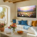 crmotu Landscape Wall Art, Oversized Wall Art, Floral Wall Decor, Mountain Flowe... - Image 6
