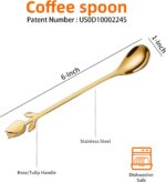 Gold Small Coffee Spoon Holder Set,Swan Base With 12 Pcs Demitasse Espresso Spoo... - Image 5
