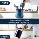 HASENSE Utensil Holder for Kitchen Counter 7.1” Cooking Utensil Crock for Counte... - Image 5