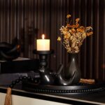 3 Pcs Coffee Table Decor Include 12in Black Wooden Serving Tray, Wood Boho Knot ... - Image 6