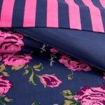Juicy Couture Rose Logo Queen Comforter Set, Navy/Pink – 8-Piece Complete Bed in... - Image 5