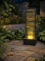 38 inches Tall Waterfall Feature Indoor&Outdoor:Illuminated Stone Cascade Water ... - Image 4