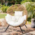 Vongrasig Outdoor Wicker Egg Chair PE Rattan Chair with Cushion, Oversized Patio... - Image 3