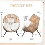 Vongrasig Outdoor Wicker Egg Chair PE Rattan Chair with Cushion, Oversized Patio... - Image 4