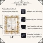 Vintage Picture Frames 5x7 Antique White and Gold Ornate Flower Picture Frame wi... - Image 3