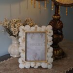 Vintage Picture Frames 5x7 Antique White and Gold Ornate Flower Picture Frame wi... - Image 4