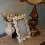 Vintage Picture Frames 5x7 Antique White and Gold Ornate Flower Picture Frame wi... - Image 9