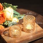 MATAHUM 20 Pcs Gold Glitter Diamond Tealight Candle Holders, Luxury Glass Votive... - Image 3