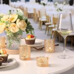 MATAHUM 20 Pcs Gold Glitter Diamond Tealight Candle Holders, Luxury Glass Votive... - Image 4