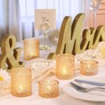 MATAHUM 20 Pcs Gold Glitter Diamond Tealight Candle Holders, Luxury Glass Votive... - Image 7