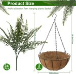 Fake Ferns Hanging Baskets,2PCS Artificial Hanging Plants Outdoor, 2 Hanging Pla... - Image 3