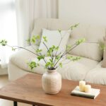mizii 5pcs Artificial Greenery Stems 38in Realistic Faux Ficus Branches Long Ste... - Image 6