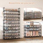 VTRIN 10 Tier Shoe Rack Tall Large Capacity Wide Shoe Organizer with Two Hooks S... - Image 4