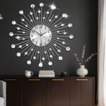 SIN&MI Large Wall Clock for Living Room Decor Non-Ticking Quiet Metal Quartz Clo... - Image 6