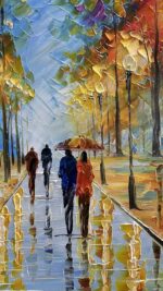 Tyed art- Large Vertical Wall Art ,handpainted Canvas Paintings Landscape Trees,... - Image 5