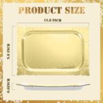 Honeydak 4 Pcs Gold Rectangle Serving Trays Heavy Duty Disposable Paper Cardboar... - Image 3