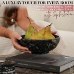 Gusto Nostro 8" Luxury Black Marble Decorative Bowl for Coffee Table - Elegant M... - Image 3