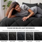 Love's cabin King Size Comforter Set Black, 7 Pieces King Bed in a Bag, All Seas... - Image 5