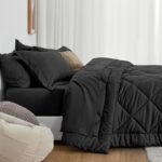 Love's cabin King Size Comforter Set Black, 7 Pieces King Bed in a Bag, All Seas... - Image 6