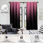 AAtter Pink and Black Window Curtain Ombre Abstract Women Gothic Preppy Designer... - Image 4