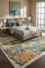 Hand-Tufted Wool and Silk Floral Area Rug - 3x6 Ft, Rectangular Multi-Color Flow... - Image 5